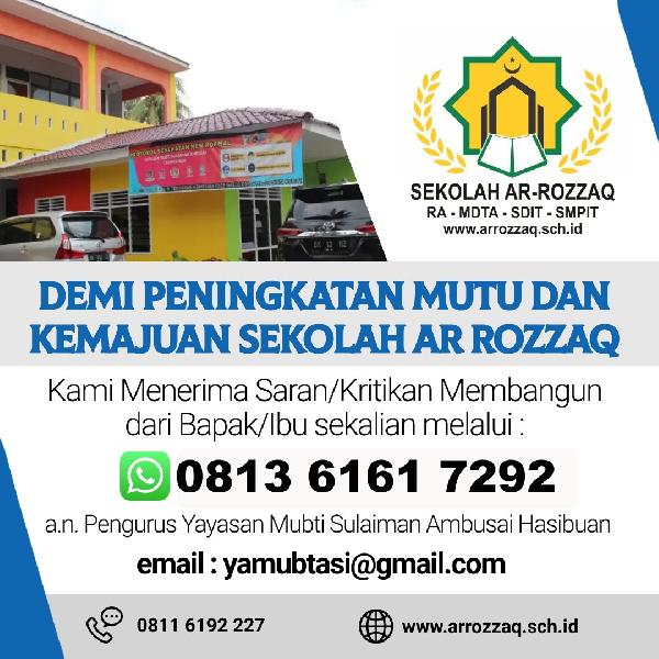Layanan Pengaduan Sekolah AR-ROZZAQ